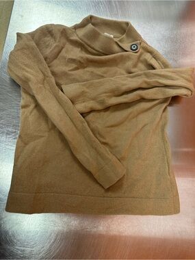 Hobbs London Talia Merino Wool Cashmere Sweater Size Small Camel Funnel Neck